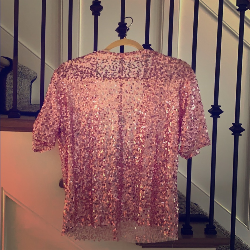 Backless Pink Sequin Top